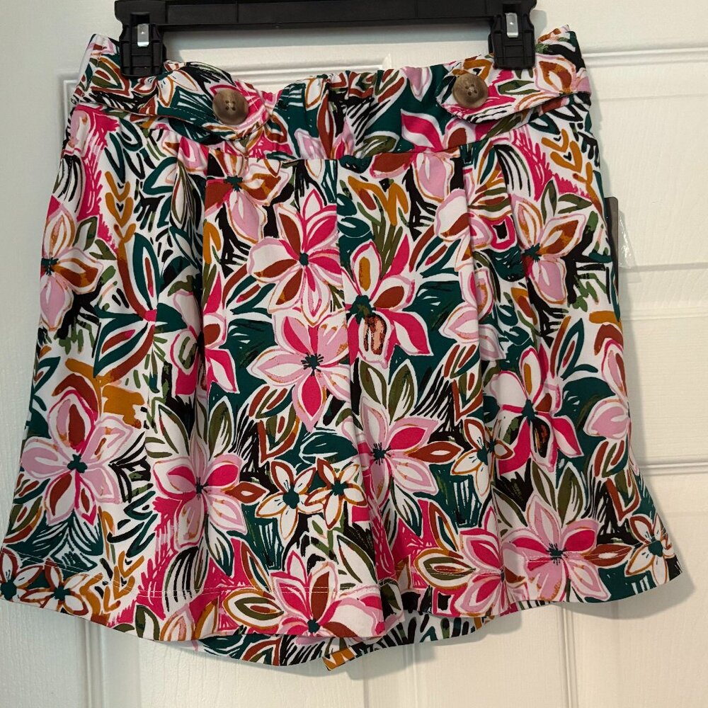NWT Robert Louis Tropical Floral Silky Jersey Shorts M